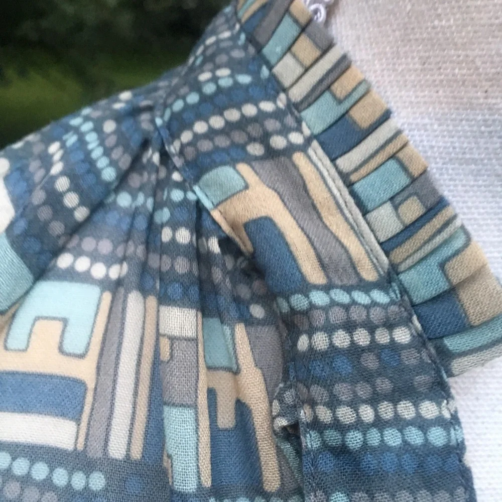 Calypso St. Barth Vintage Geometric Blouse Resort Lux Cottage Boho Festival Rare